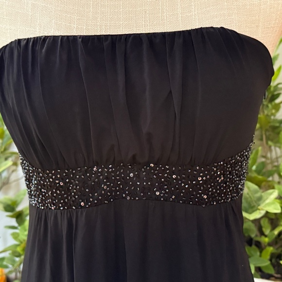 NEW Laundry by Shelli Segal Dress Formal Black Strapless Empire Waist Beaded 6 - Picture 2 of 7